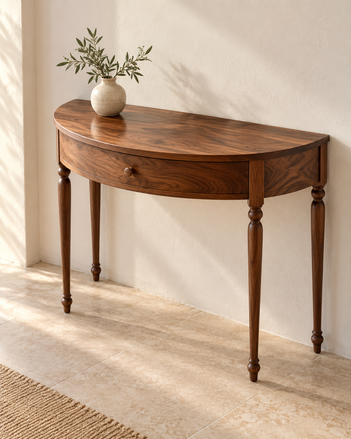 Chand console design visualisation; proposed design, not a photograph of a finished product. Styling accessories are not included.