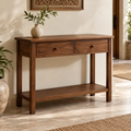 The harakh console visualisation with two drawers and an open lower shelf